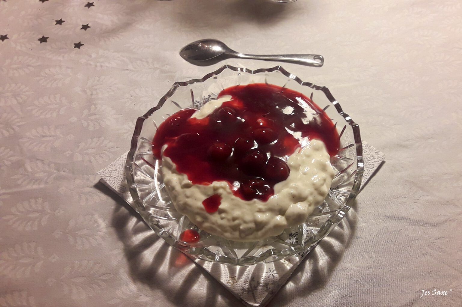 Danish Rice Pudding Risalamande Served