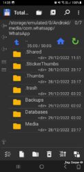 WhatsApp Samsung XCover 5 file structure for data storage. Jes Saxe (c)