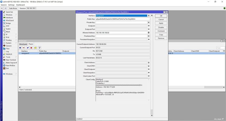 Add Client Public Key For Wireguard Jes Saxe ©
