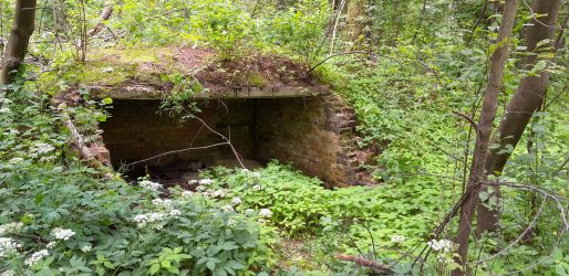 Old russian amu shelter hidden in the forest at the coast to Riga.