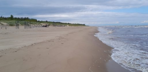 Riga Mangasala Beach. Windy day with Finland on the other side of the sea some hundred kilometres to the North