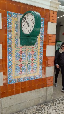 Old style clock, original, and on time Sintra Train Station