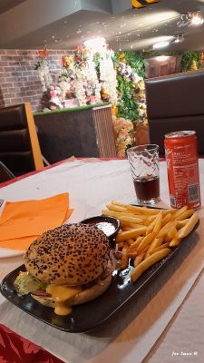 Chicken burger at Wataan Restaurant